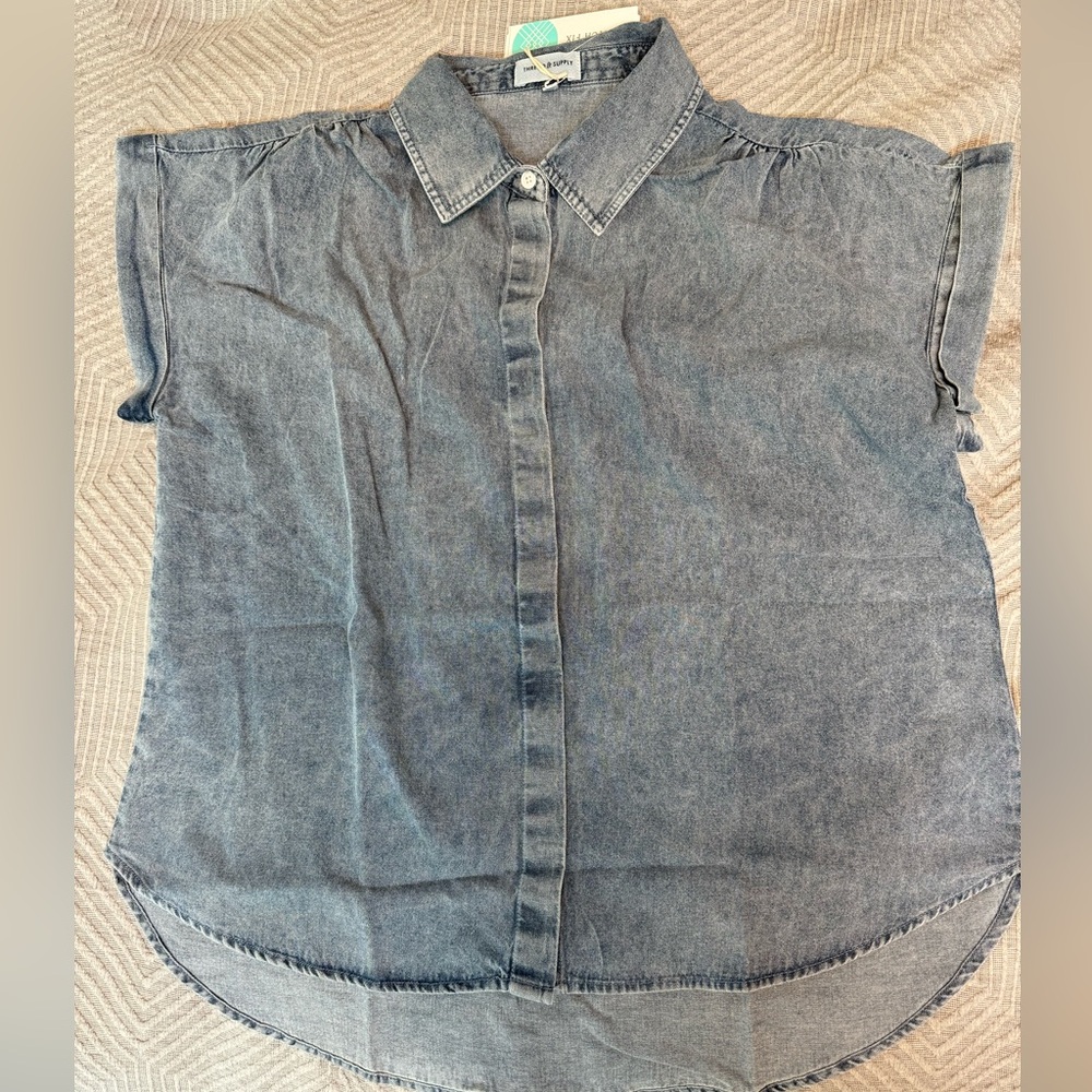 NWT denim button up shirt